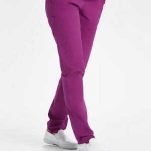 Jaanuu Skinny Leg Scrub Pants Plum XS